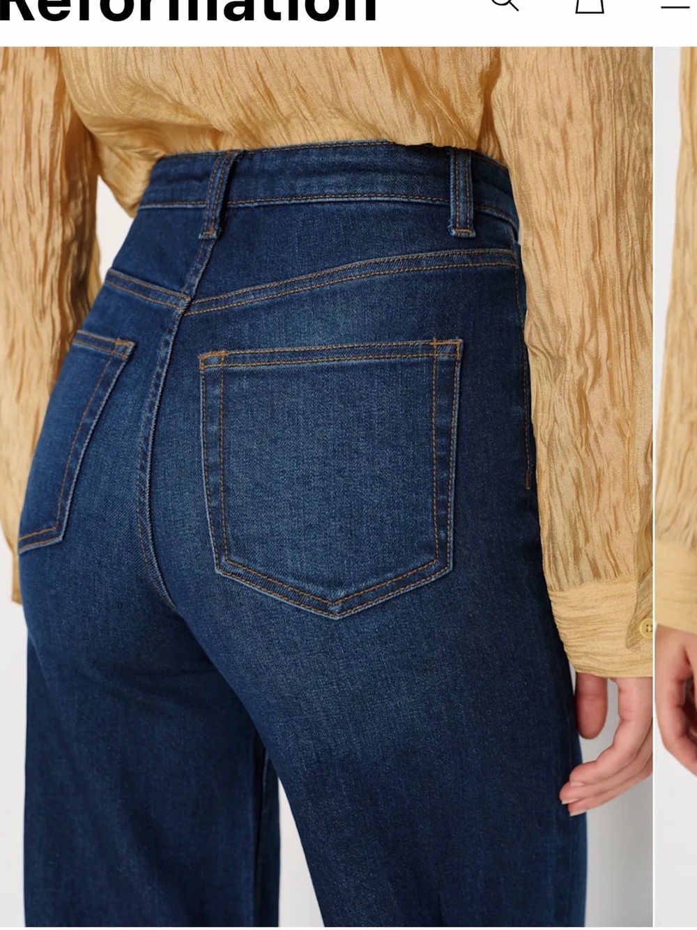 Reformation Bex Super Stretch High Rise Wide Leg Jeans - Picture 3 of 12
